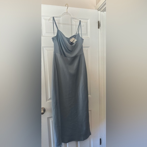 BHLDN Cali Satin Cowl-Neck Midi Slip Dress - Picture 1 of 4